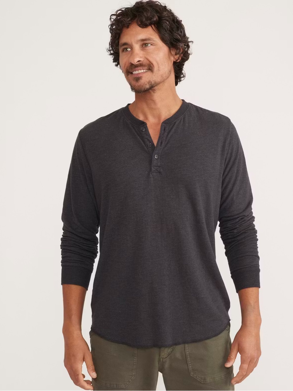 Marine Layer Double Layer Henley - faded black